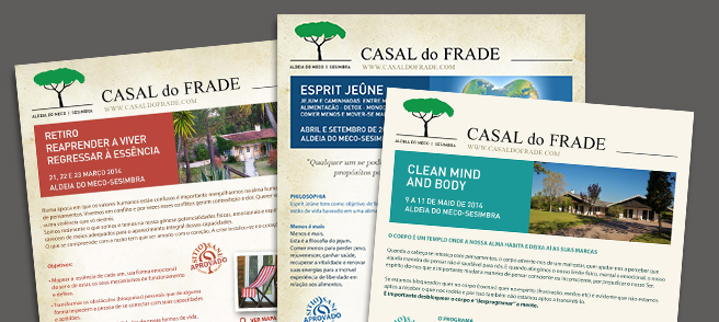 Casal do Frade - Criação e envio de Newsletters dos Programas previstos