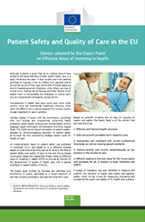 FACT SHEETS - PATIENT SAFETY AND QUALITY OF CARE IN THE EU FACT SHEETS - PATIENT SAFETY AND QUALITY OF CARE IN THE EU